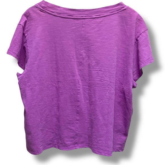 Pilcro by Anthropologie Magenta Boxy‎ Plunge V-Neck Tee - Picture 2 of 5